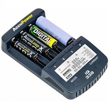 AccuPower Ladegerät und Akku Analyzer IQ338 für Li-Ion / NiCd / NiMH