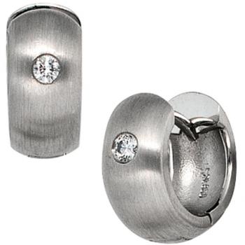 JOBO Damen Ohrringe 950 Platin matt 2 Brillanten