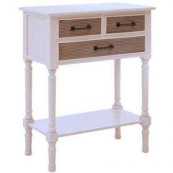 Premier Housewares Heritage Three Drawer Console Table, White