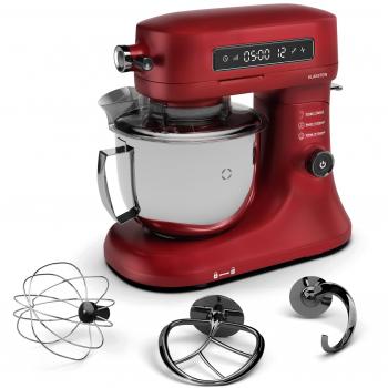 Chiara ProMix – Robot pâtissier Klarstein, 1600 W, 12 vitesses, bol inox 5 L, silencieux rouge