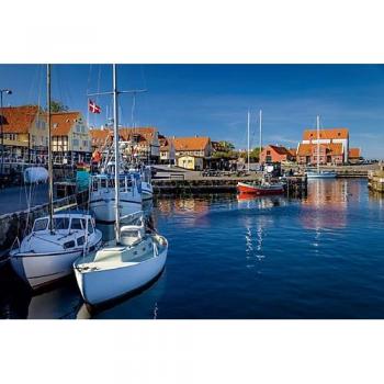 Leinwandbild 75 x 50 cm Quer-Format Hafen von Svaneke auf Bornholm | HD-Druck auf Keilrahmen von Christian Müringer