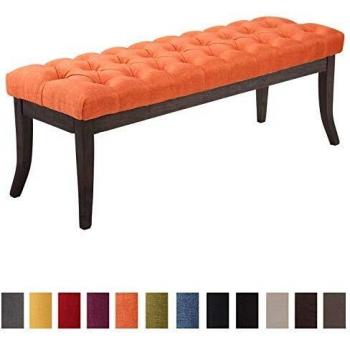 Sitzbank Ramses I – 120 cm lang, 46 cm hoch, Stoffbezug orange