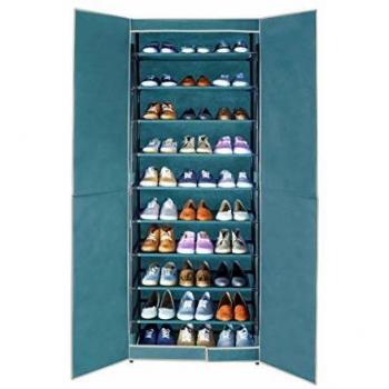 WENKO Kompaktschrank – 2 Regalböden, grau
