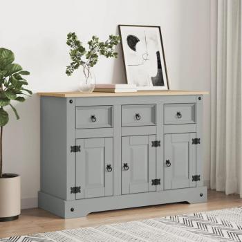 Vidaxl Corona Grey Sideboard 112x43x78 cm Solid Wood Mexican Pine