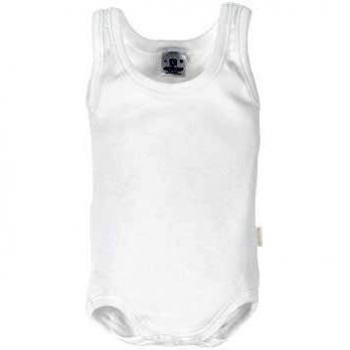 Body blanco desmangado, Talla 12 meses