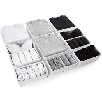 2 White Drawer Organisers for Clothes Storage