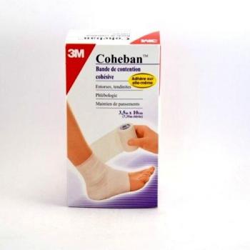 Bande élastique Cohésive 10cm x 3,5m Coheban Blanche 3M