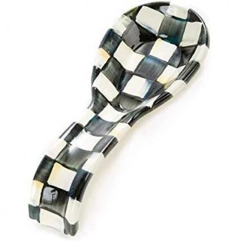 Mackenzie-Childs Enameled Spoon Rest with Courtly Check Pattern