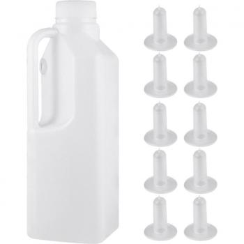 Biberón grueso para alimentación de corderos y cabras, 850ml, juego de 10