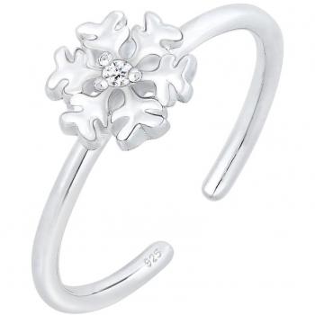 Elli Ring Winterblüte – Swarovski‑Schneeflocke, 925 Silber
