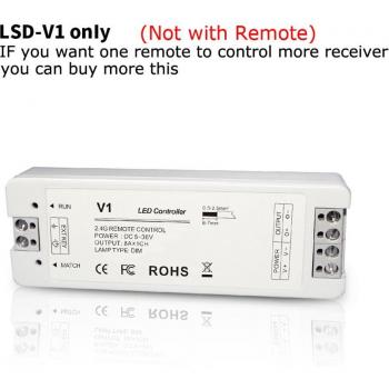 2.4G Wireless RF LED Dimmer Switch 12V 5V 24V 8A PWM for Single Color LED Strips