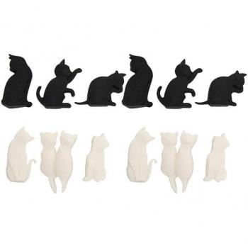 Marcador de copas de vino, diseño de gato, 12 unidades, uso doméstico