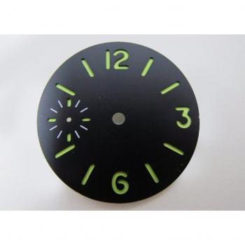 Cara del Reloj Negra 34.3mm Compatible con ETA 6497