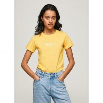 T-shirt Pepe Jeans Wendy giallo bianco donna manica corta