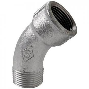 Coude 45° en Fonte Noire 40 mm