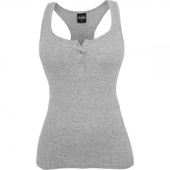 Urban Classics Ladies Tanktop Button grau XS bis 5XL