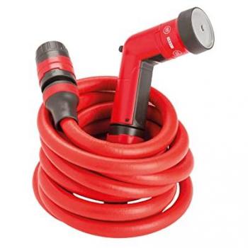 Tuyau d'Arrosage Extensible FITT YOYO 15 m avec Pistolet Multi-Jet Rouge