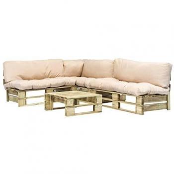 VidaXL Coussin de palette 58x58x10 cm en polyester sable