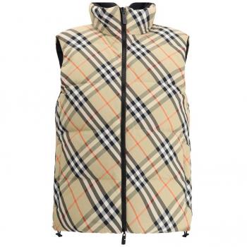 Brown Reversible Down Vest with Burberry Checks (XS)