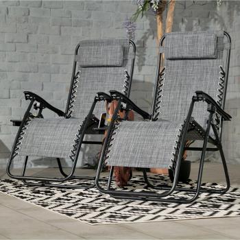 2x Grey Zero Gravity Recliner