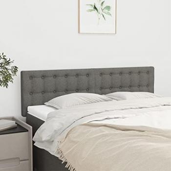 Testiera 2 pz Grigio Scuro 72x5x78/88 cm in Tessuto