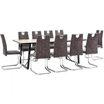 VidaXL Esszimmergruppe 10 Stühle – Tischset aus Kunstleder
