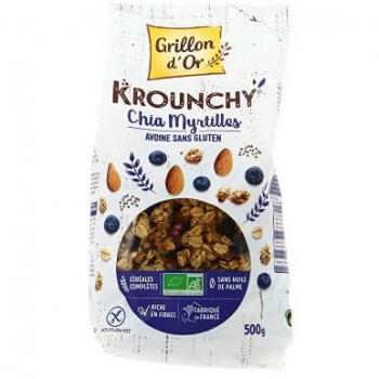 Myrtilles & Chia Crunchy Granola – 500 g – Sans Gluten