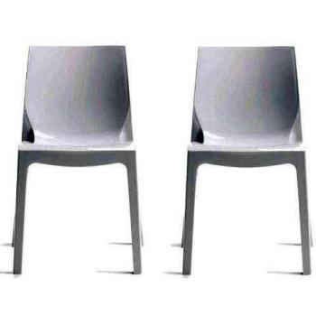 Chaises d'intérieur Grand Soleil Salle à Manger Cuisine Empilables Polypropylène Ice Grand Soleil Blanc