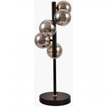 Grey and Black Glass Ball Table Lamp