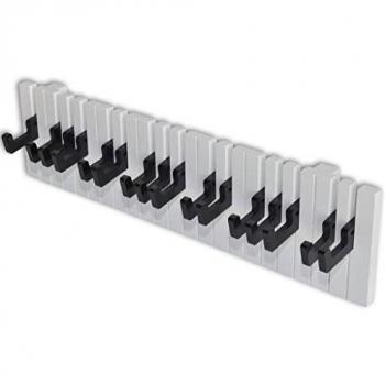 VidaXL Ganci Neri da Parete, Modello Tastiera Piano