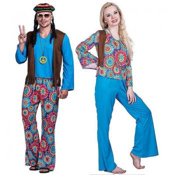 Disfraz Vintage Hippie Azul para Adultos
