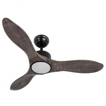 Ventilador DC Segre 24W Negro 3 Aspas Roble 107D con Regulador de Intensidad
