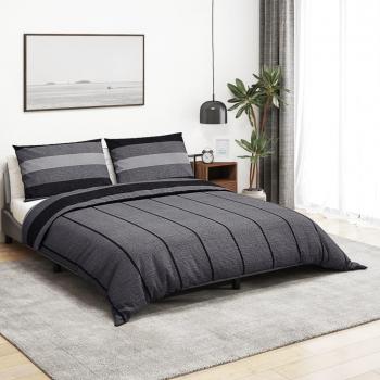 VidaXL Duvet Cover Set Cotton Dark Grey 155x220 cm