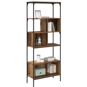 Rustic Birch‑Engineered Bookcase – 76 × 33 × 188.5 cm