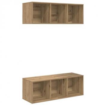 Vidaxl Mobiletti TV a Parete 2x Rovere Artigianale 37x37x107 cm