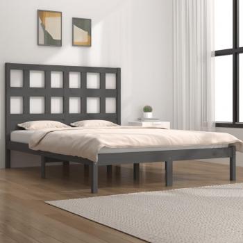 Lit gris en bois de pin 180x200 cm Super King Size