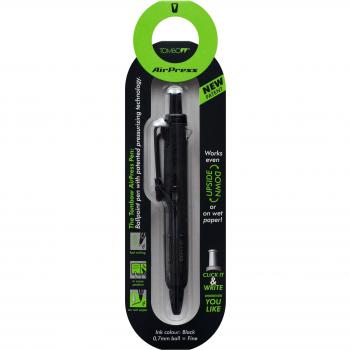 Tombow AirPress Retractable Ballpoint Pen 0.7mm Tip Black Barrel Black Ink