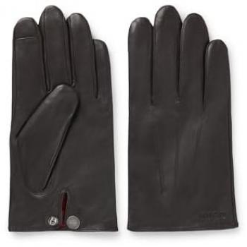 Dark Brown Jaan Leather Gloves by Hugo Boss – Men L