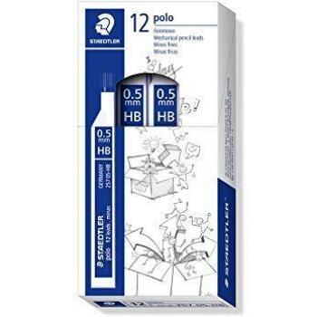 Minas staedtler grafito 0,5 mm hb polo 257 tubo con 12 minas 43265-25705HB