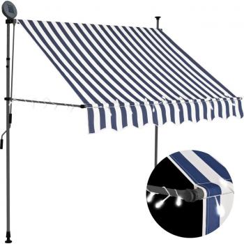 Toldo Retráctil con Lámpara LED Azul-Blanca 200 cm