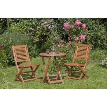 Cordoba Klapptisch & 2 Stühle – Rund, Ø 65 cm