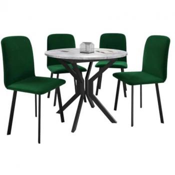 Edmond Contemporary Dining Set 77x0x0cm, 90cm Diametro, 4 Posti