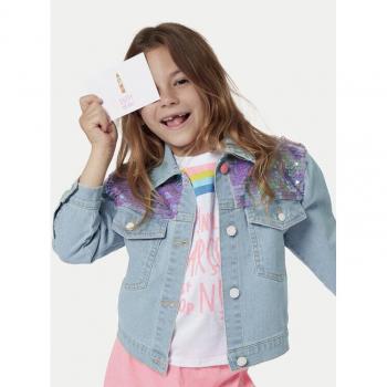 Fille 6 ans : Billieblush Veste en jean + barrette – Bleu Stone