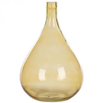 Jarrón Amarillo de Vidrio Hecho a Mano 31 cm para Decoración Interior Bhatura
