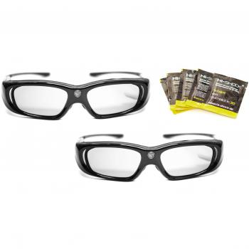 Occhiali Shutter 3D DLP Hi‑Shock® Pro “Nero Profondo” – Accessori inclusi
