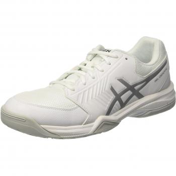 Asics Gel-Dedicate 5 Men's Tennis Shoes, Multicolor (White/Silver), Size 10 UK