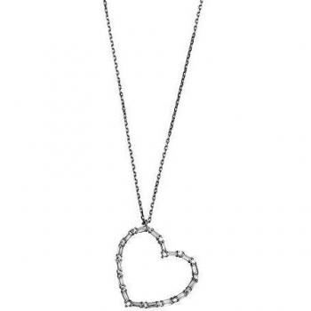 XENOX XS1968 Chic‑Herz Kette Damen – Weißer Sterling‑Silber, 45 cm