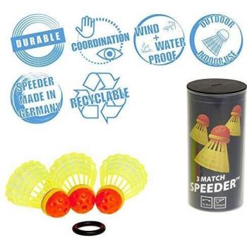 Speedminton Speed‑Balls 3‑Set – Rot und Gelb – EU Einheitssize