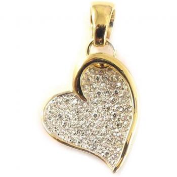 Pendiente Corazón de Diamantes en Oro