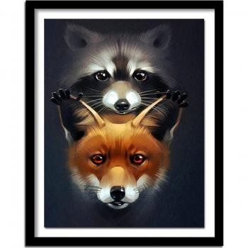 Handgefertigtes Fuchs‑Diamant-Kunstset 20 cm × 30 cm